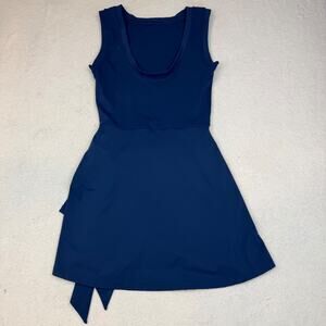 Athletic Courtside Dress Women's Size Small Blue Wrap Under Shorts Tie Back